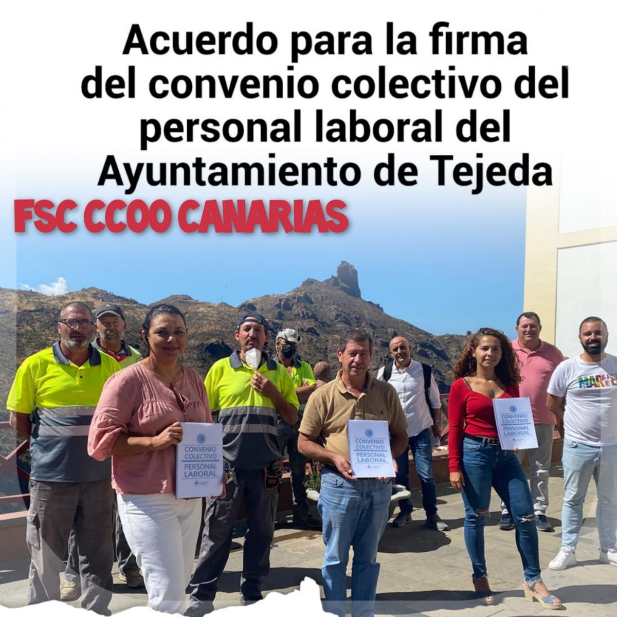 Acuerdo para la firma del Convenio Colectivo del personal laboral del Ayuntamiento de Tejeda